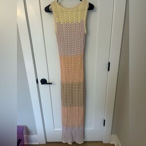 Striped Knit Bodycon Maxi Dress
